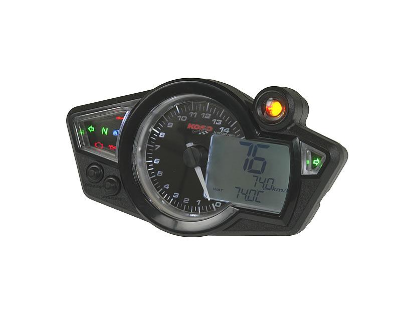 Tahometru Multifuncțional Koso RX1N GP Style negru cu iluminare albă universal