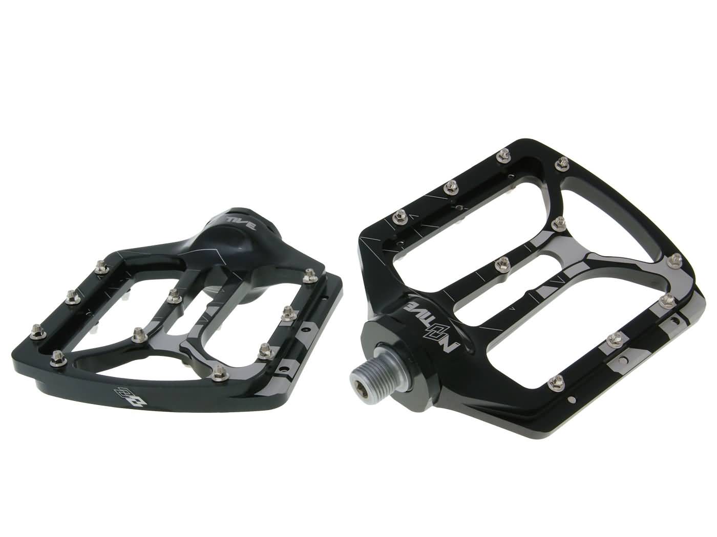 Pedale plate n8tive NOAX V.1 forjate la rece - negru, universal