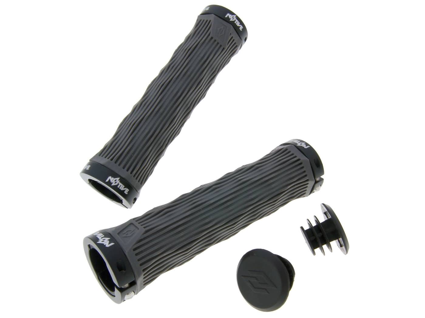 Manșoane ghidon n8tive GEO cu prindere dublă 130mm - gri, universal