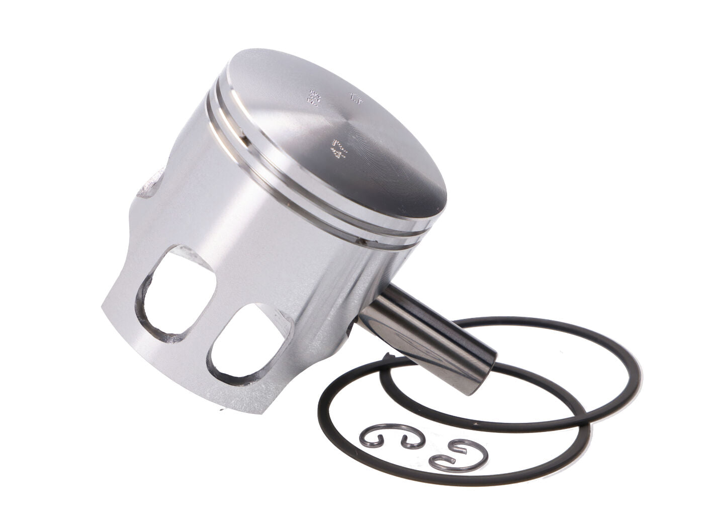 Set Piston Meteor 47mm pentru cilindru 70cc Malossi/Polini, ax 10mm, 2 segmenți - MBK, Yamaha, Aprilia, Adly și alte mărci