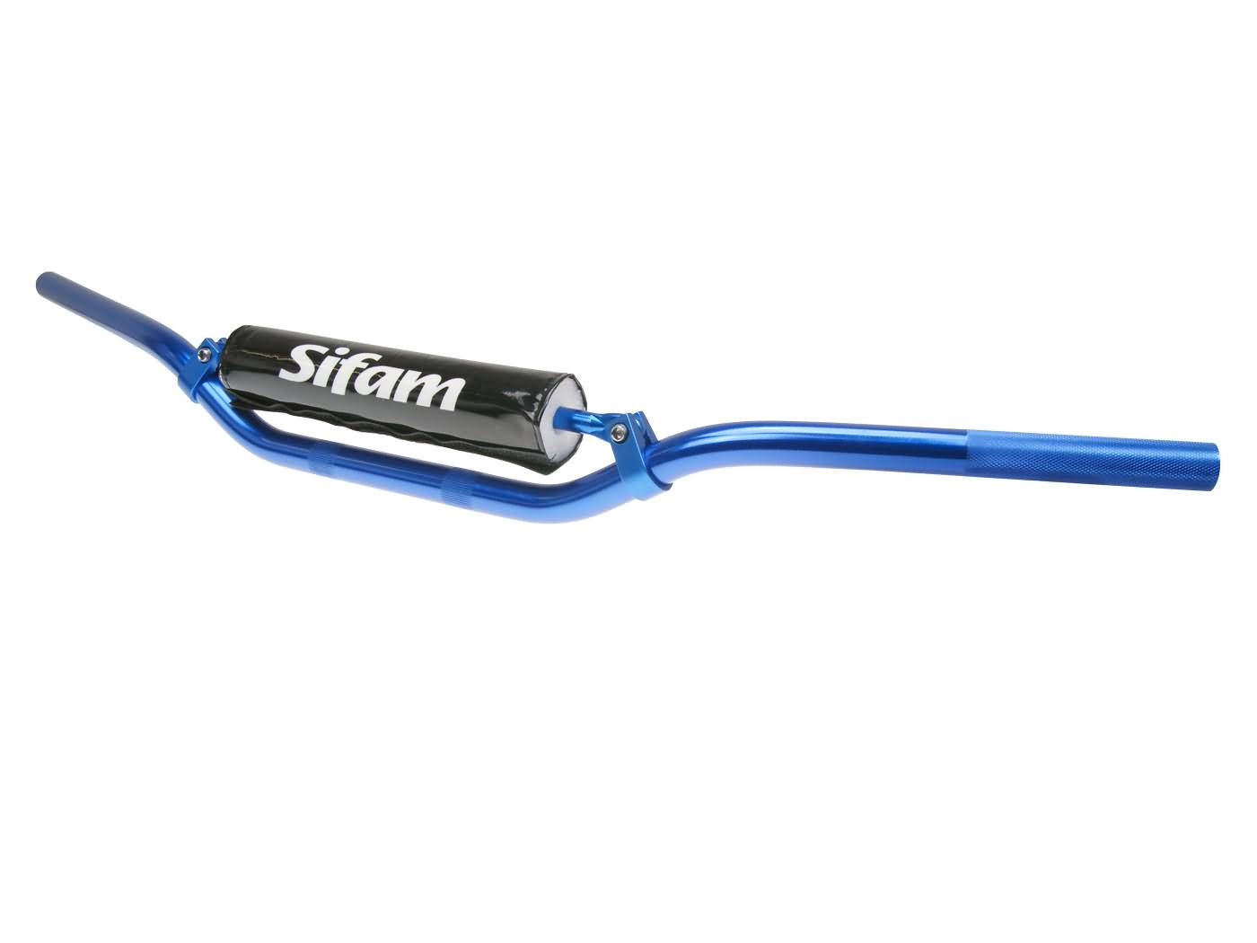 Ghidon Motocross Sifam Aluminiu Anodizat cu Bară Transversală și Protecție Albastru 22mm Universal