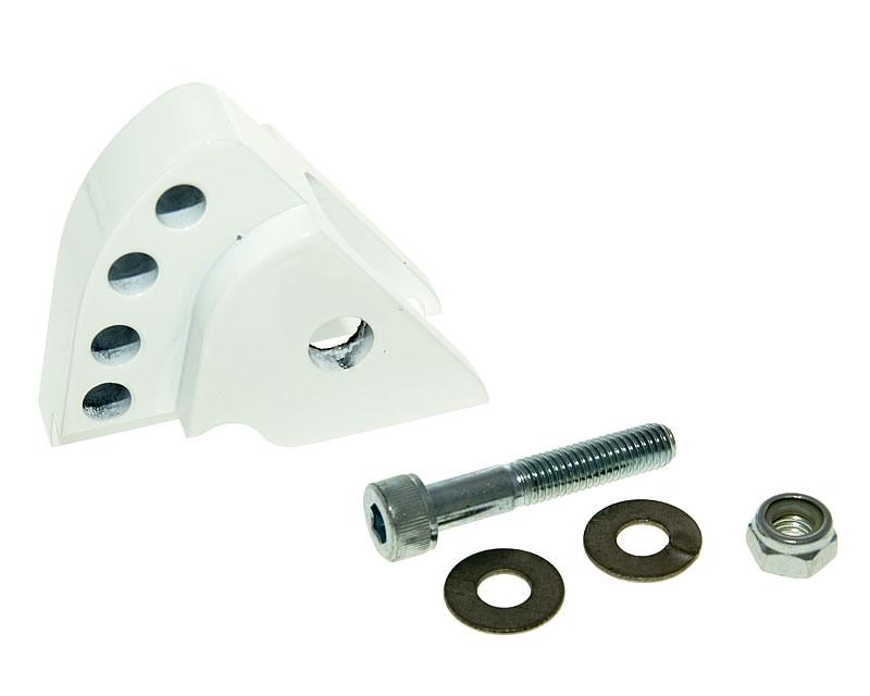 Kit de înălțare CNC 4 găuri alb pentru Yamaha, MBK, Malaguti, Adly / Her Chee, Benelli și alte modele Minarelli vertical
