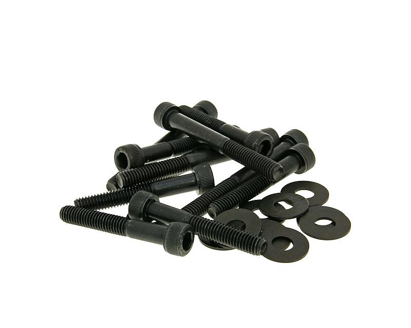 Set șuruburi capac variator 101 Octane negru pentru Peugeot, Hercules, Sachs, Kymco, Honda și alte modele