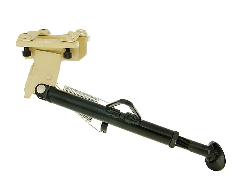Cric lateral reglabil Kyoto negru pentru Peugeot Ludix 1 50, Ludix 2 50 Blaster LC, Ludix 2 50 Elegance AC, Ludix 1 50 Classic AC și alte modele