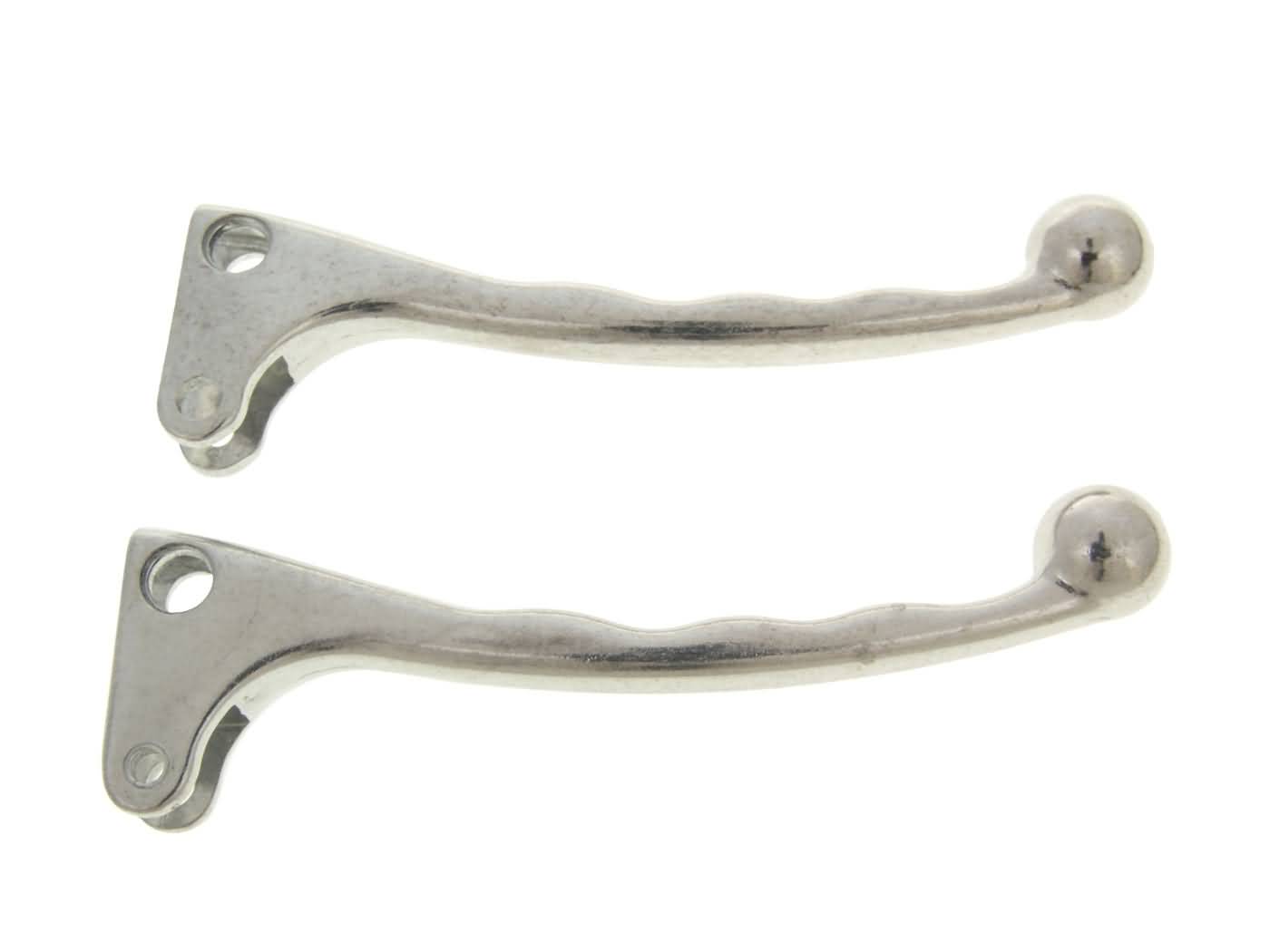Set manete de frână stânga-dreapta aluminiu argintiu pentru Puch Maxi, VS 50, MV 50, DS 50, VZ 50 și alte modele