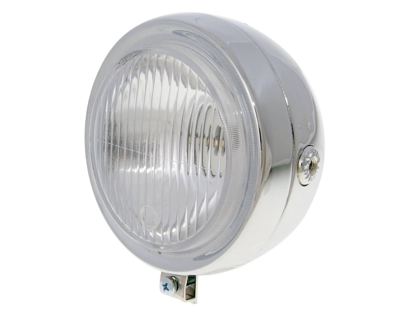 Far rotund cromat pentru moped Puch Maxi S/N, Maxi L2A, Maxi K2, X 30A, VS 50 Colibri și alte modele