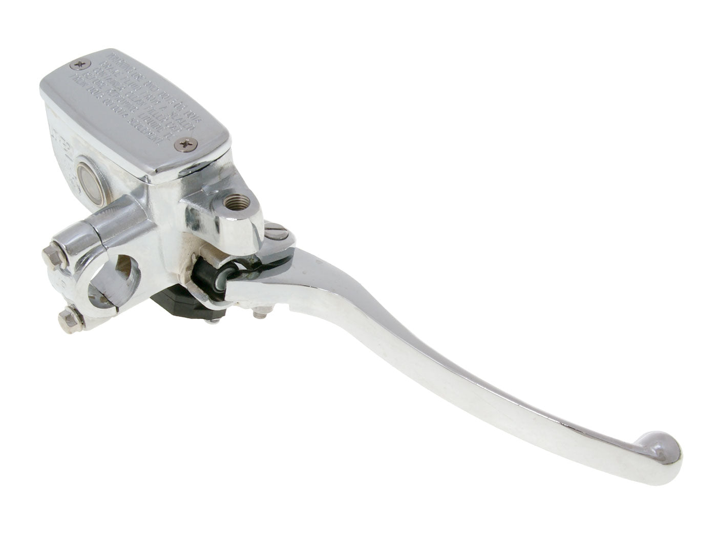 Pompă frână față 101 Octane cromată cu manetă pentru ghidon 22mm GY6 Flex Tech, Znen, IVA, Puma, Nova Motors și alte modele
