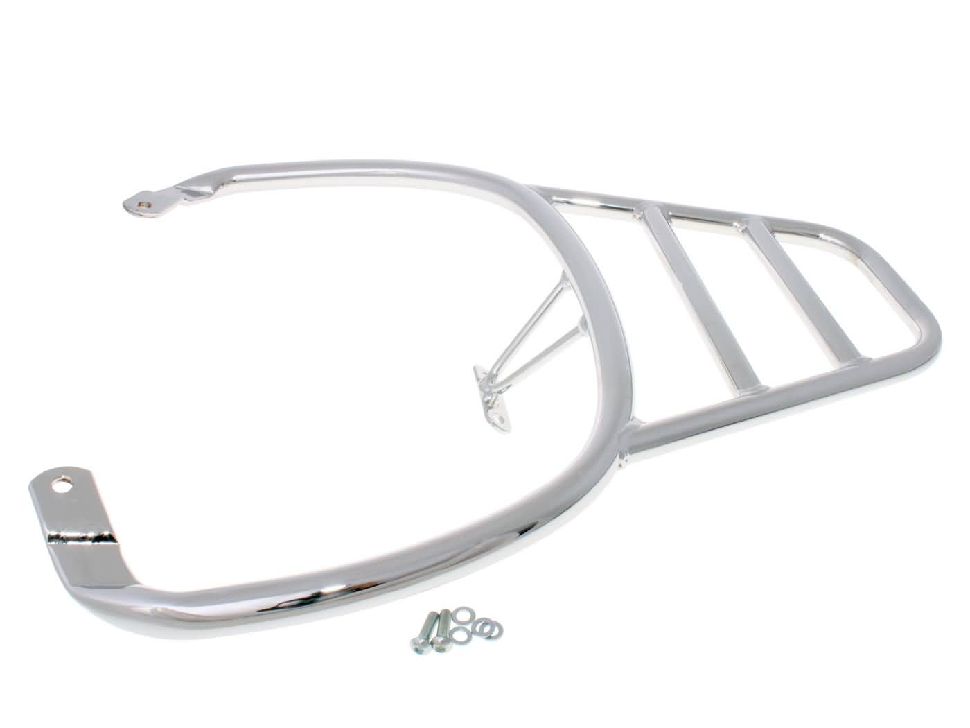 Suport portbagaj spate cromat pentru Vespa Primavera 50, 125, 150 și alte modele