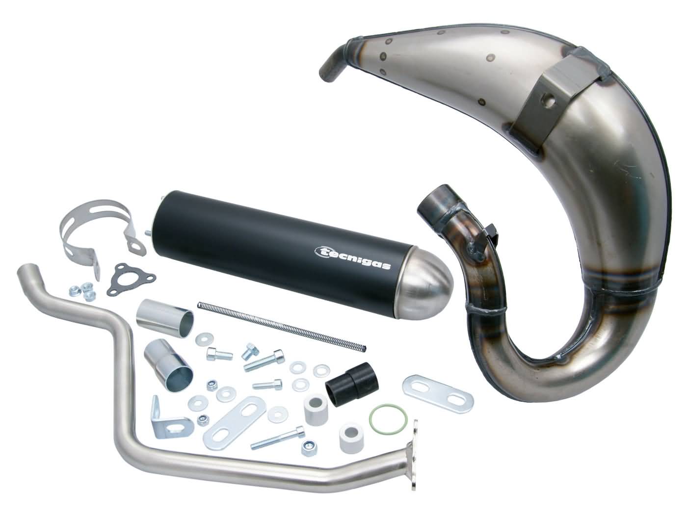 Eșapament Sport Tecnigas E-NOX Steel pentru Motorhispania, Peugeot, MBK, Yamaha și alte mărci motor AM6 50cc
