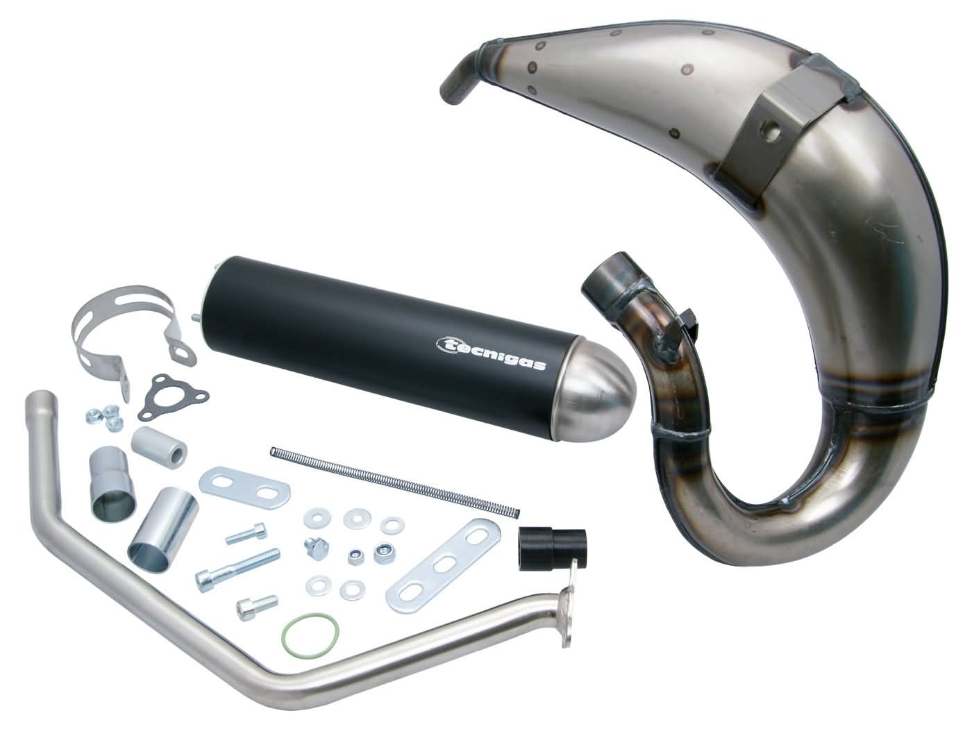 Eșapament racing moped Tecnigas E-NOX Steel pentru Rieju, Motorhispania, Peugeot și alte modele AM6