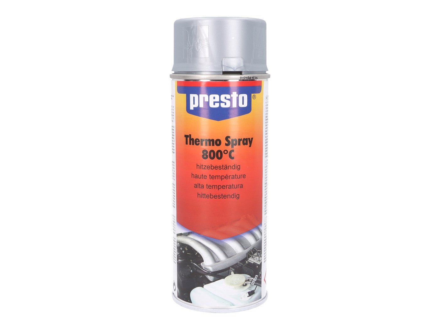 Spray vopsea termorezistentă Presto argintiu metalic 800°C 400ml universal