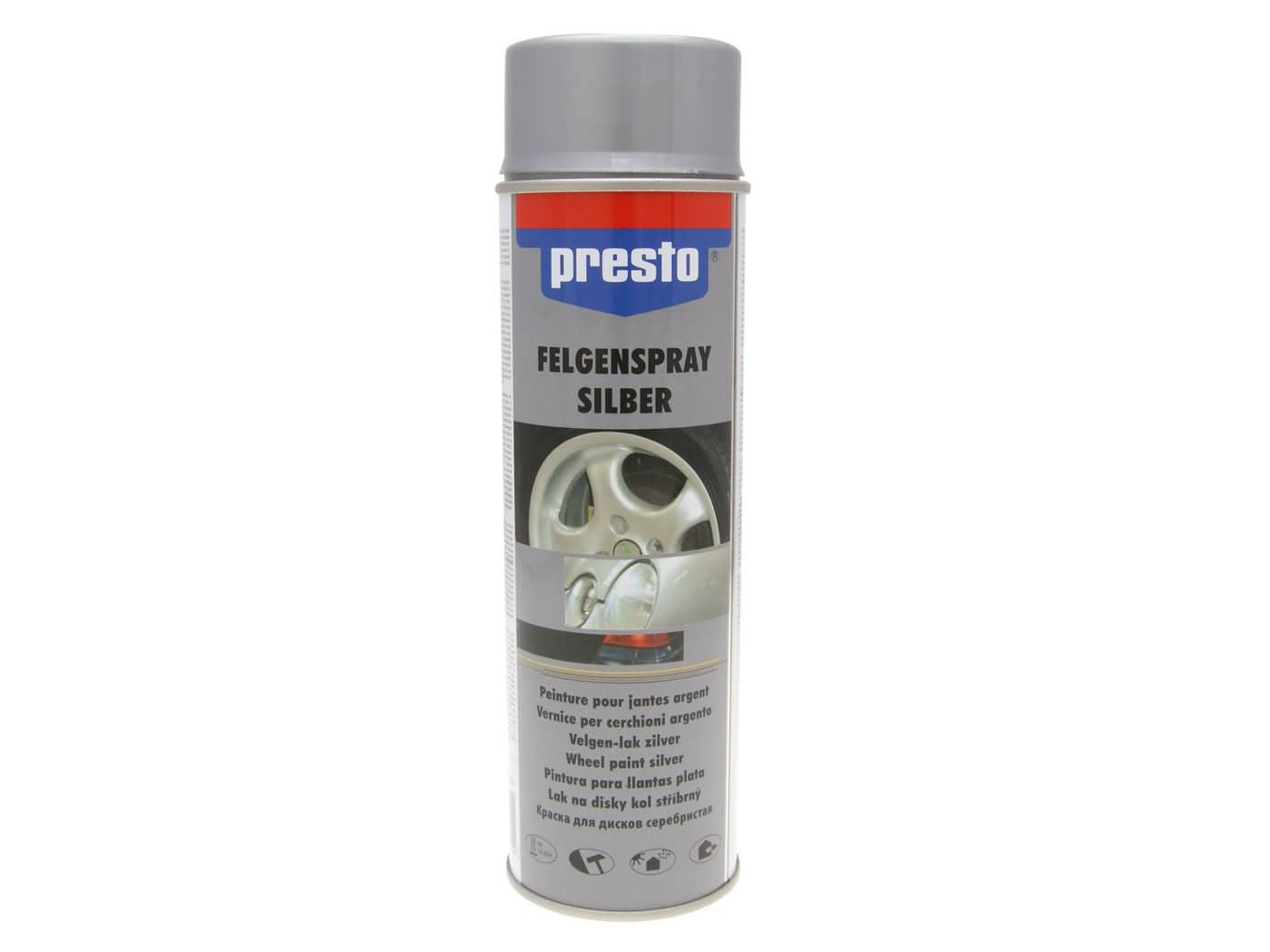 Vopsea spray Presto pentru jante argintie 500ml universal