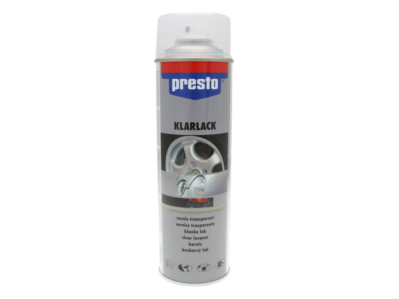 Lac transparent Presto lucios pentru vopsea spray jante 500ml universal