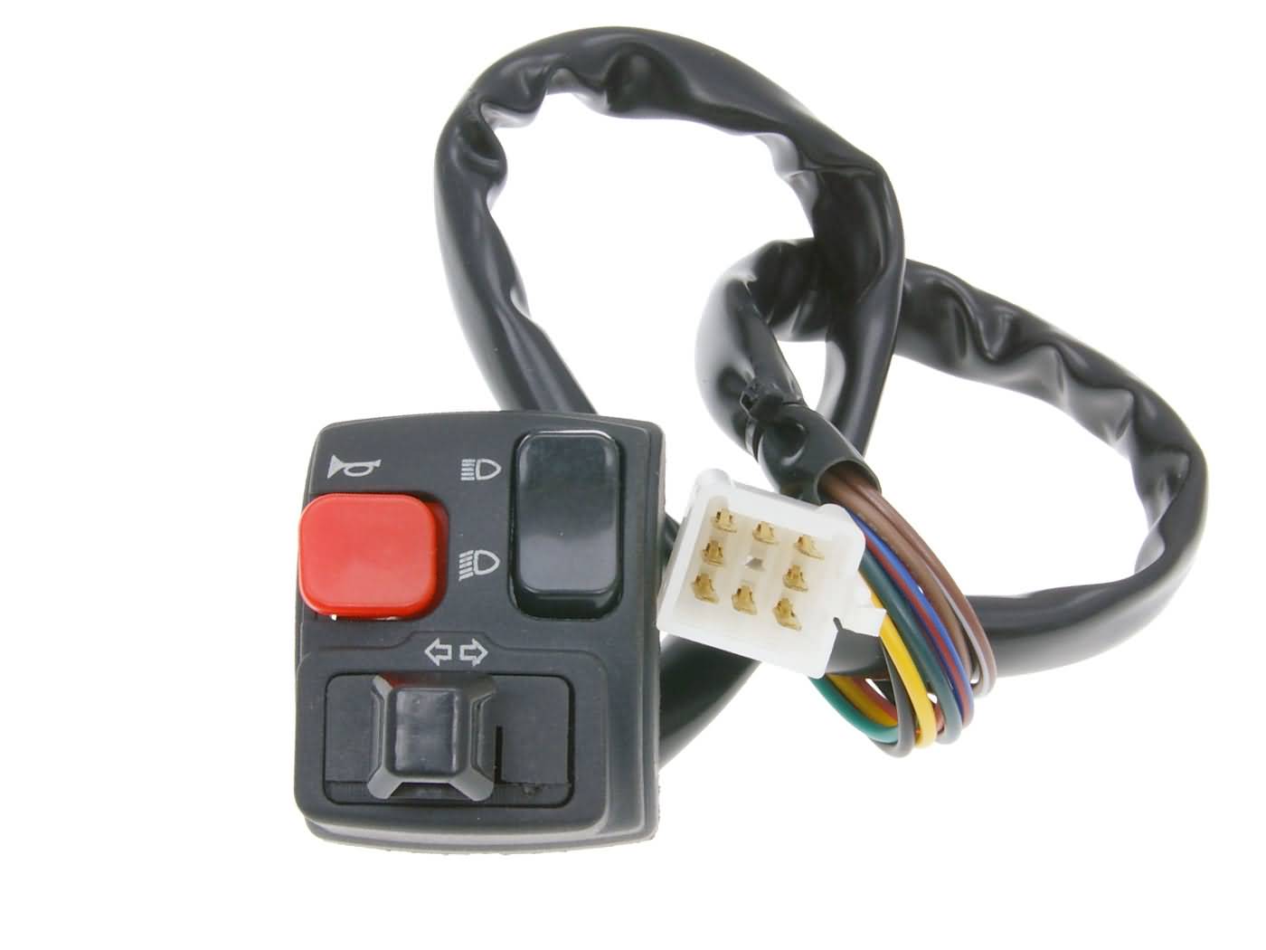 Unitate comenzi stânga 101 Octane cu semnalizare, fază lungă/scurtă și claxon pentru Rieju MRX, RRX, SMX, MRT, RS2 și alte modele