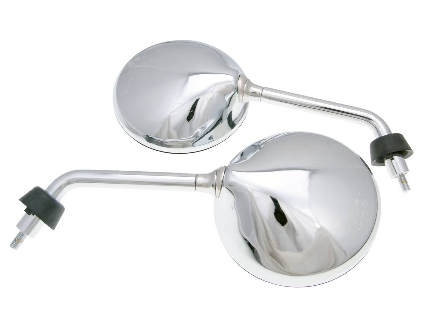 Set oglinzi M8 cromat versiune scurtă filet dreapta pentru Vespa GTS, GTV, LXV, LX, S, Primavera, Sprint și alte modele