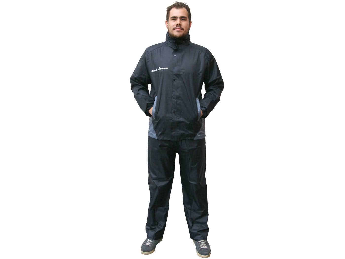 Combinezon de ploaie S-Line negru 2 piese mărimea S universal