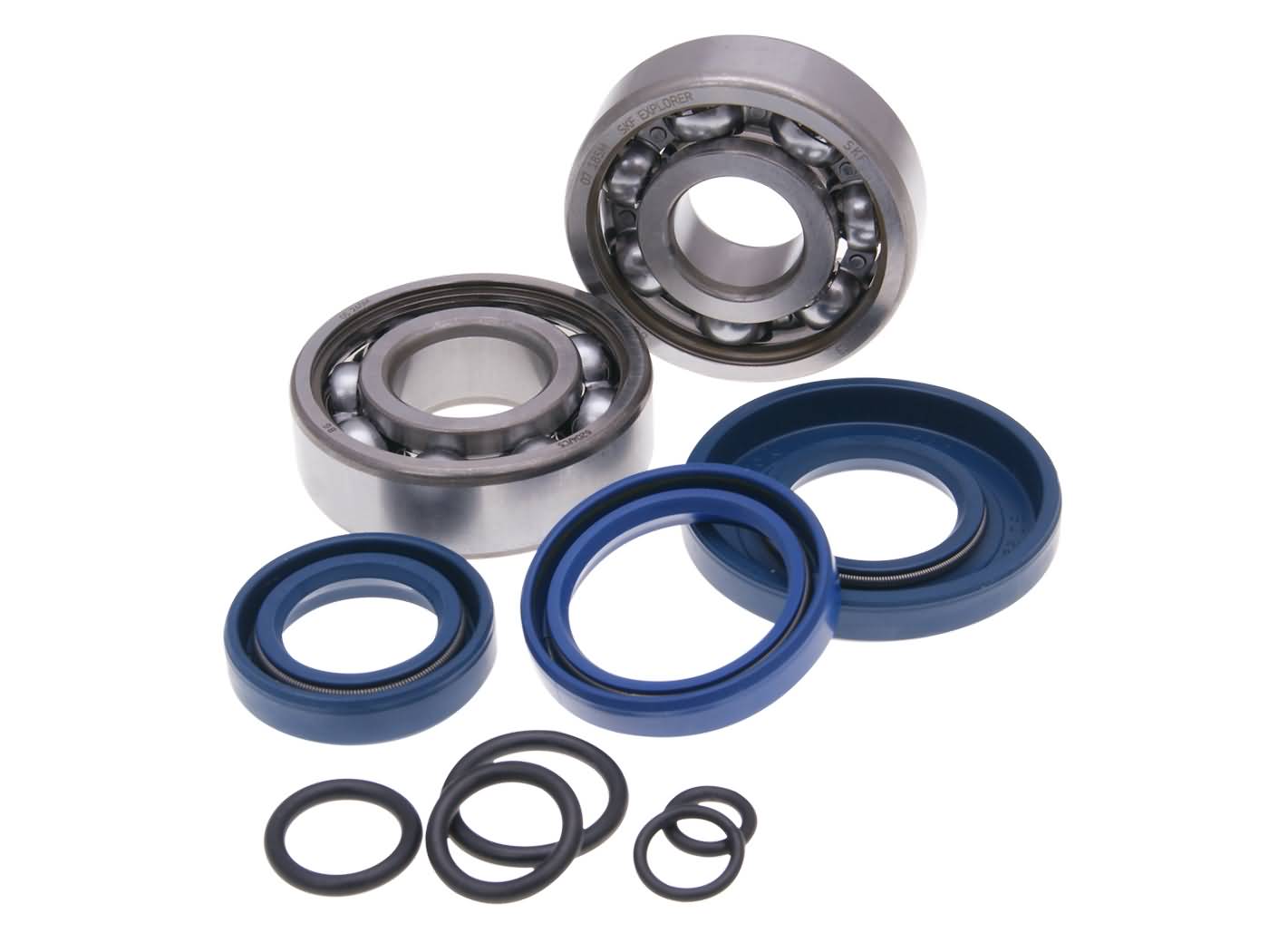 Set rulmenți arbore cotit RMS SKF 19mm cu inele O pentru Vespa Classic, Piaggio Ape 50 și alte modele