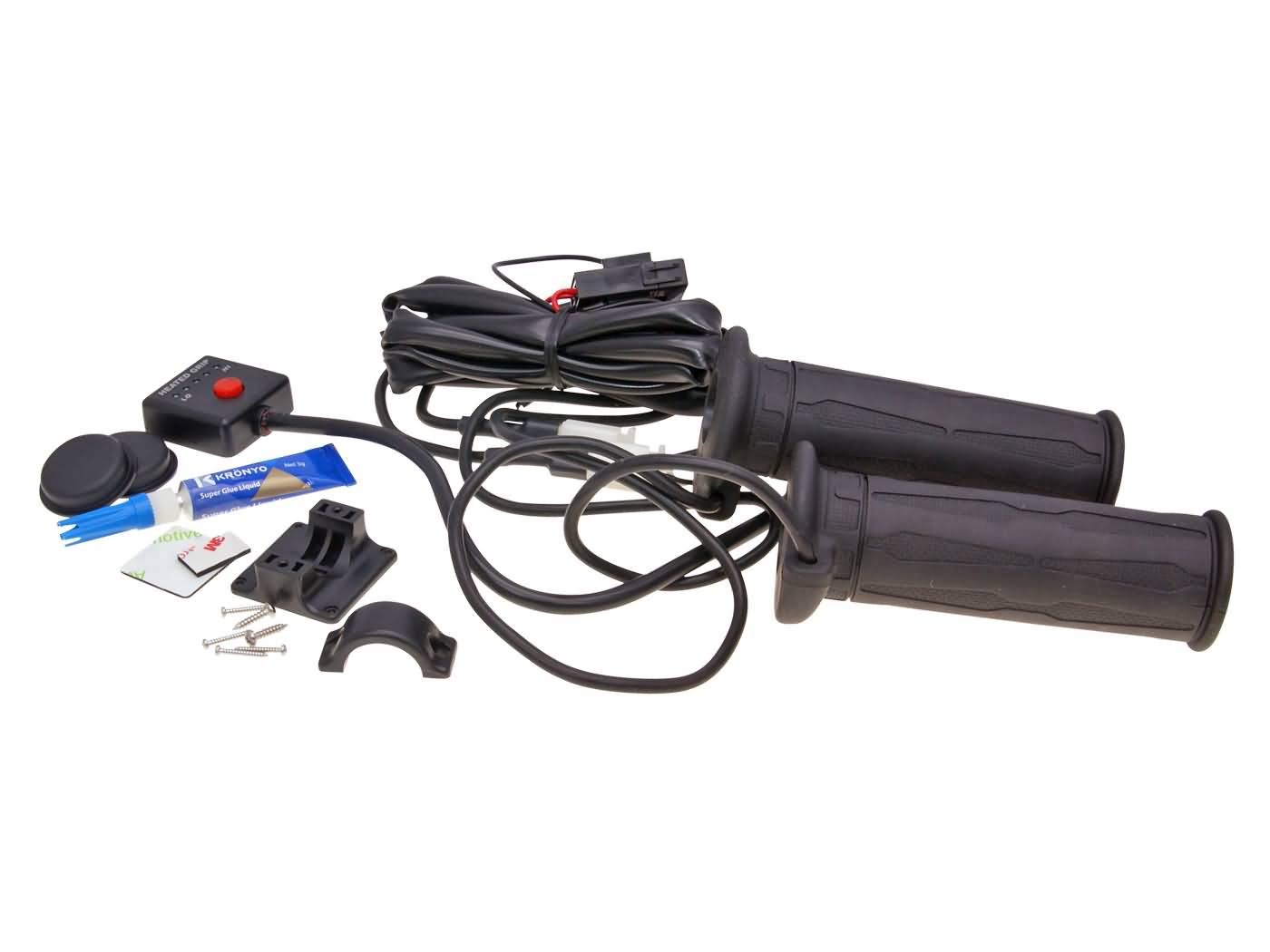 Manșoane ghidon încălzite Koso negru 130mm universal pentru scuter, moped, motocicletă