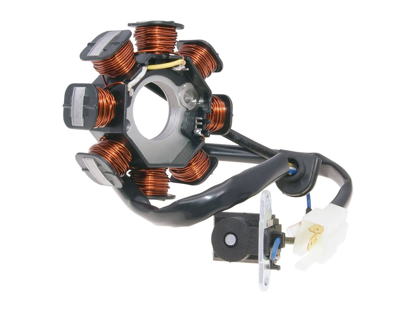 Stator Alternator 101 Octane pentru SYM Fiddle II, Orbit I, Orbit II, Symply, Symphony și alte modele, Peugeot Vivacity 3, Speedfight 3, Ludix 1 4T