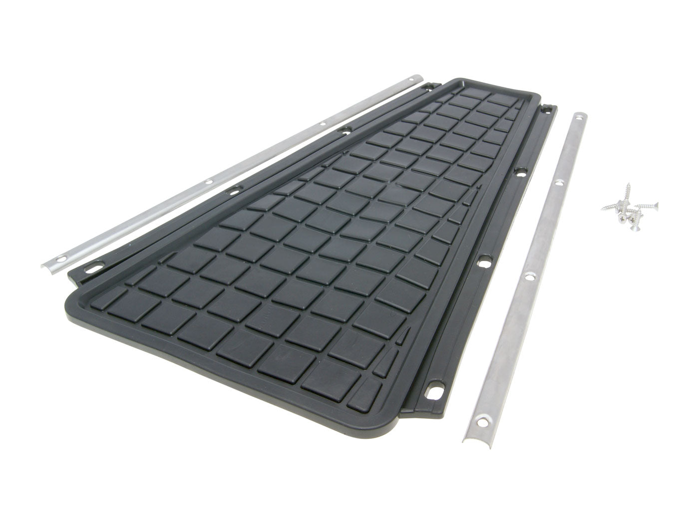 Covoraș podea negru CIF cu șine de protecție și șuruburi pentru Vespa P125 X, P150 X, P200 E, PX 80 E Lusso și alte modele
