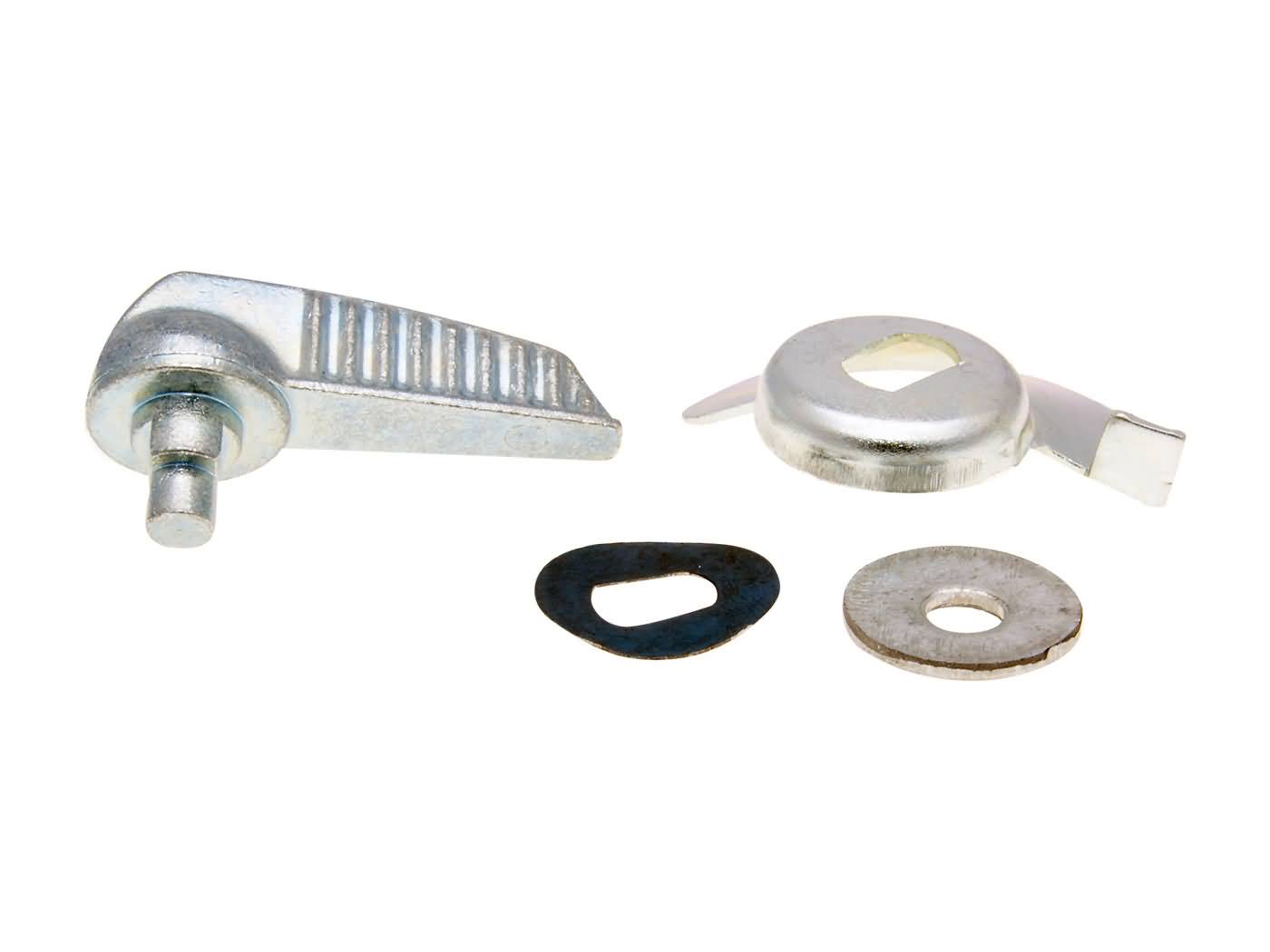 Pârghie blocare panou lateral CIF pentru Vespa 125 Nuova VMA1T, Primavera 125 VMA2T, Primavera 125 ET3 VMB1T, Vespa 50 Sprinter și alte modele