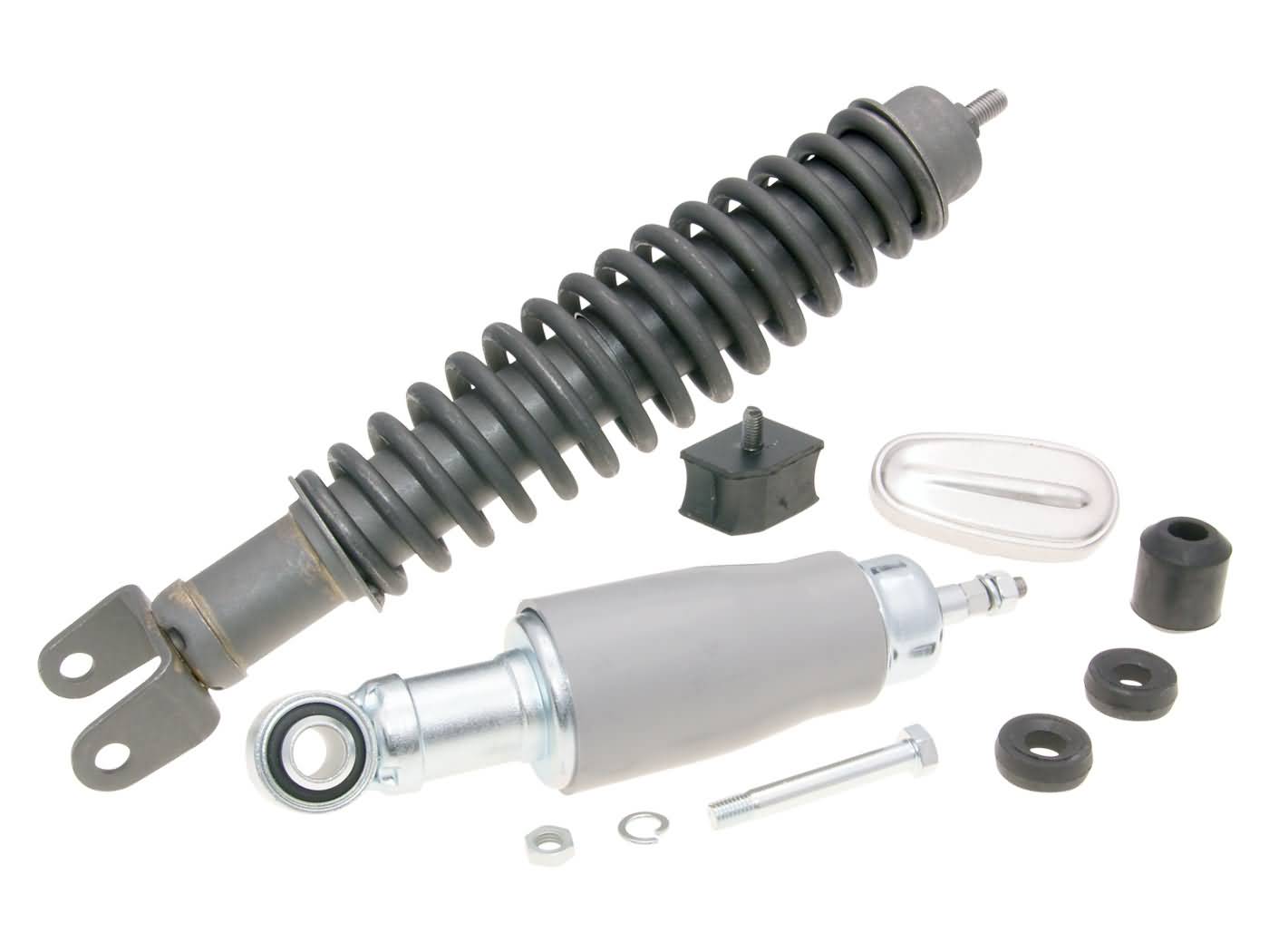 Kit amortizoare față și spate CIF fosfatat gri pentru Vespa Classic Primavera, ET3 125, Vespa 50