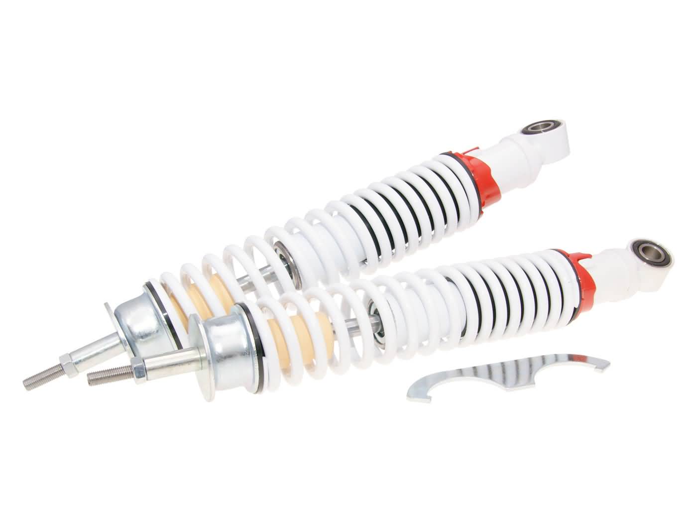 Set amortizoare spate Carbone Sport 320mm alb pentru Vespa GT, GTS, GTV 125, 200, 250, 300