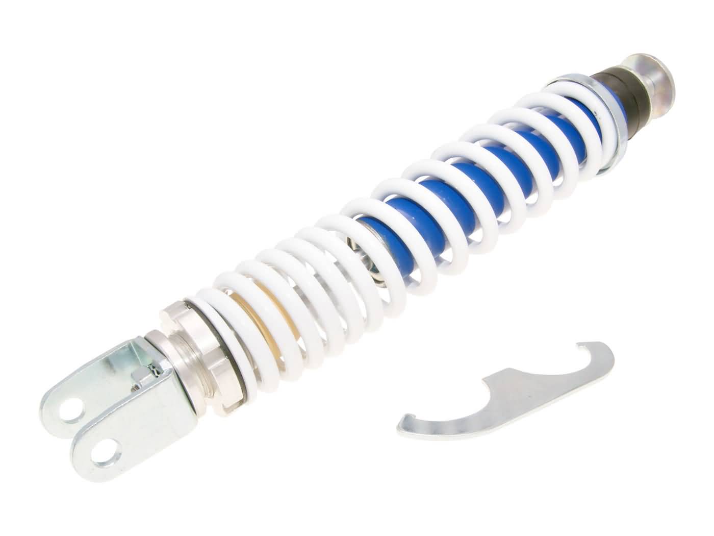 Amortizor spate Carbone Sport 340mm albastru / alb pentru Piaggio, Gilera, Vespa Modern și alte modele