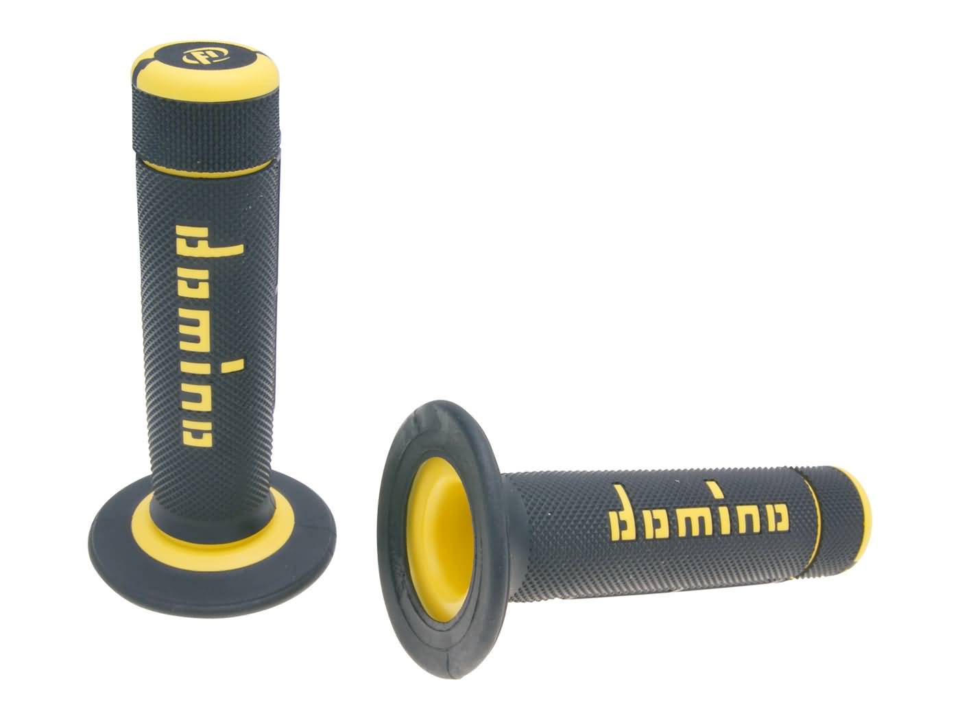 Set manșoane ghidon Domino A020 Off-Road semi-waffle negru / galben universal