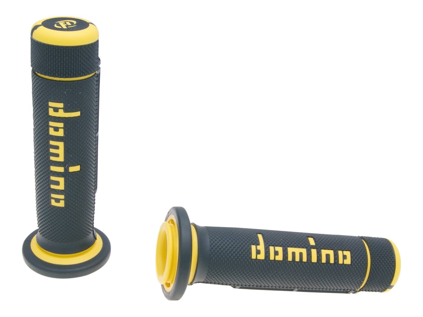 Set manșoane ghidon Domino A180 ATV cu accelerație deget 22/22mm negru-galben universal