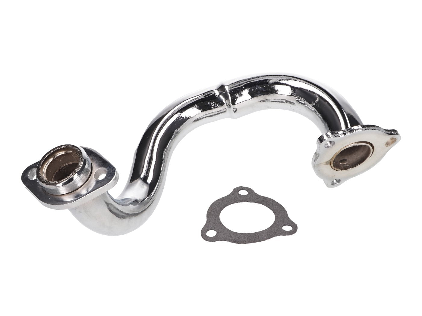 Colector evacuare cromat 101 Octane fără restricții pentru Derbi Senda, Aprilia RX, SX, Gilera RCR și alte modele