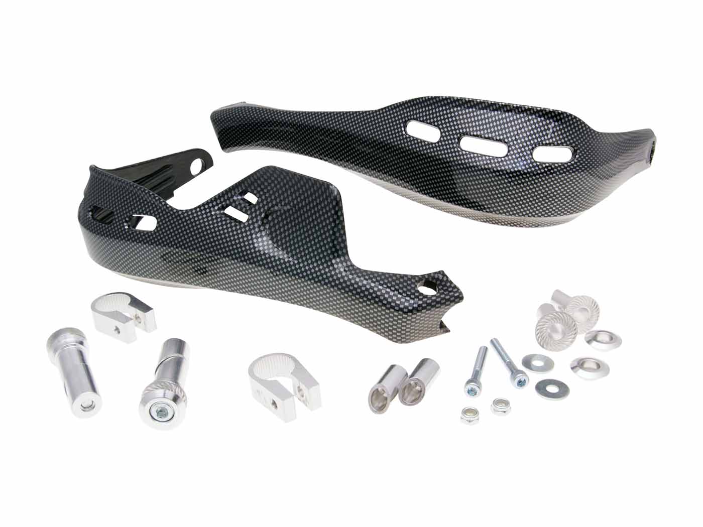 Set protecții mâini aspect carbon pentru ghidon de 22mm universal