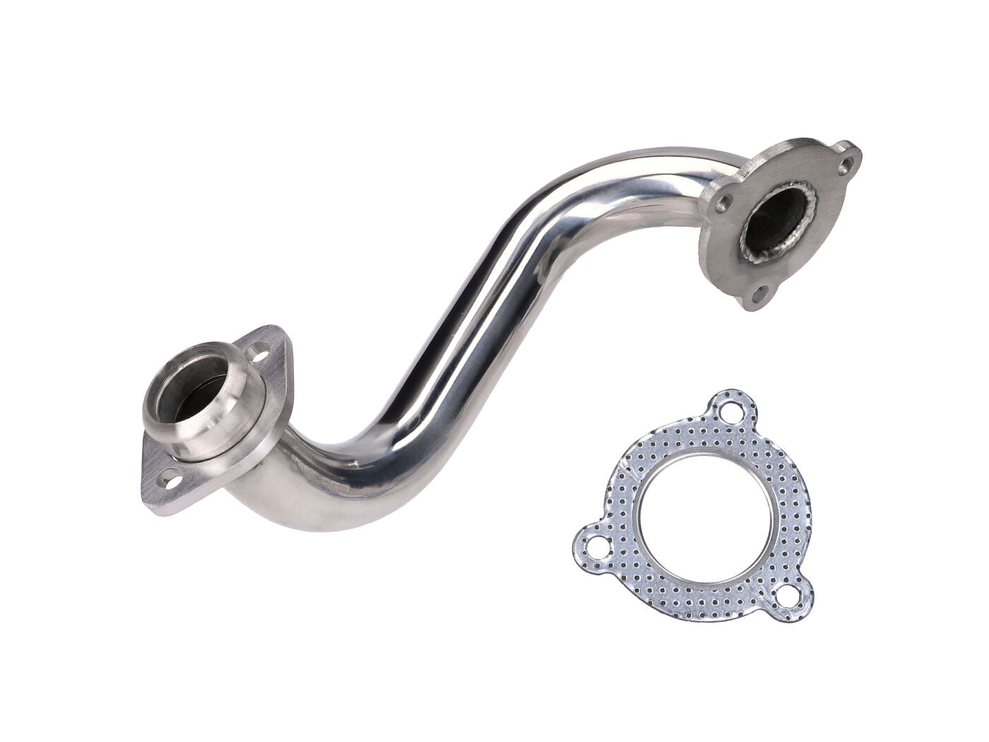 Colector eșapament sport 101 Octane inox, fără restricții pentru Derbi Senda, Aprilia SX, RX, Gilera RCR, SMT și alte modele