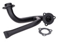 Colector eșapament negru cu tub de presiune și restrictor pentru Derbi Senda, Gilera SMT, RCR, Aprilia SX, RX 50
