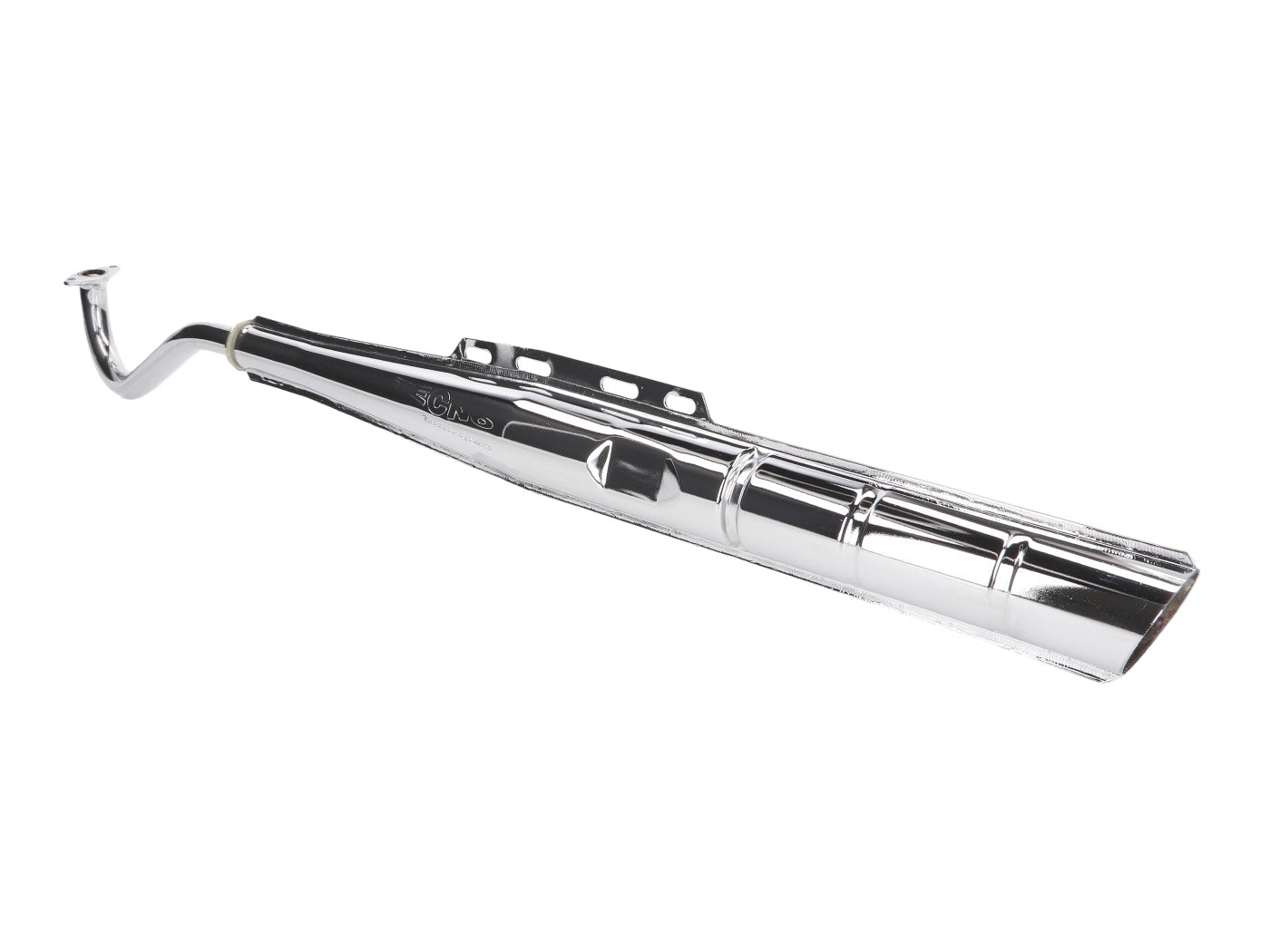 Eșapament Tecno 22mm cromat aspect OEM pentru Puch Maxi S/N, Maxi L2A, Maxi K2, X 30A și alte modele