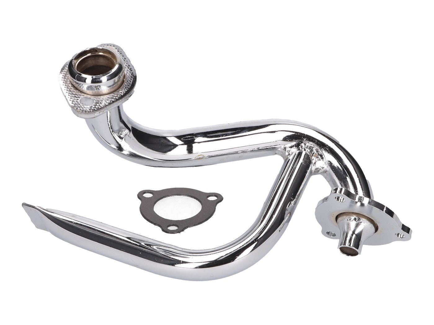 Colector Eșapament Cromat cu Tub Strangulare pentru Derbi Senda, Gilera RCR, SMT, Aprilia SX, RX 50cc