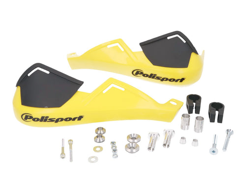 Apărători de mâini Polisport Evolution Integral galbene pentru ghidon de 22mm universal