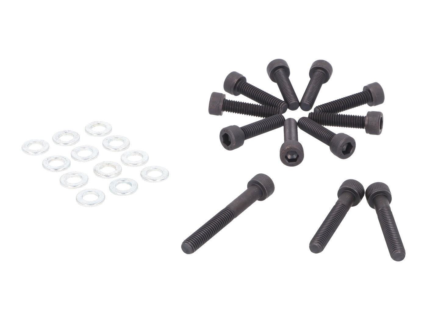 Set șuruburi capac variator negru pentru MBK, Yamaha, Aprilia, Adly / Her Chee, Malaguti și alte modele Minarelli