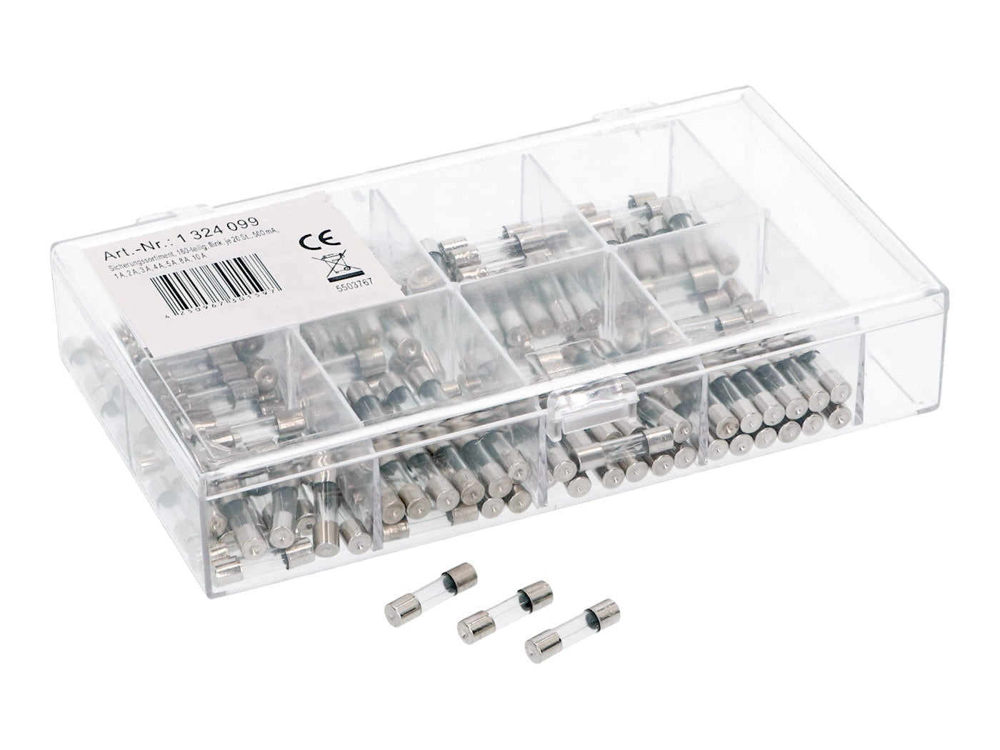 Siguranțe micro tubulare din sticlă 20x5mm - set 160 bucăți universal