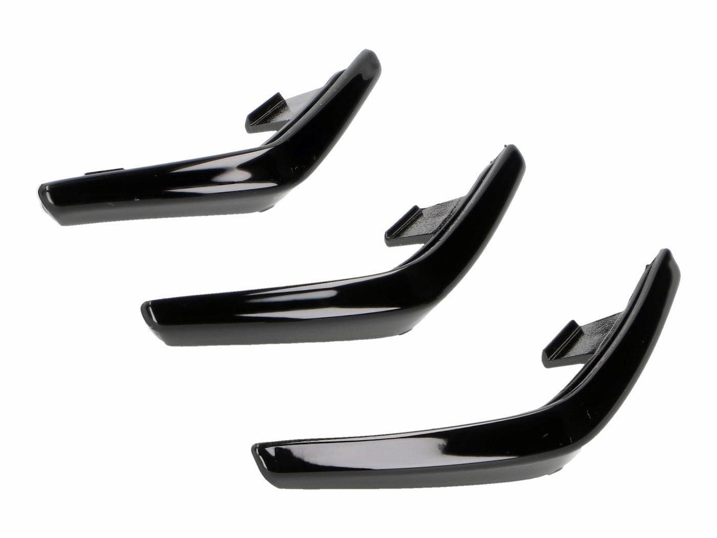 Set grilă ventilație carenaj Power1 negru lucios pentru Vespa Primavera, Sprint 2013-2019