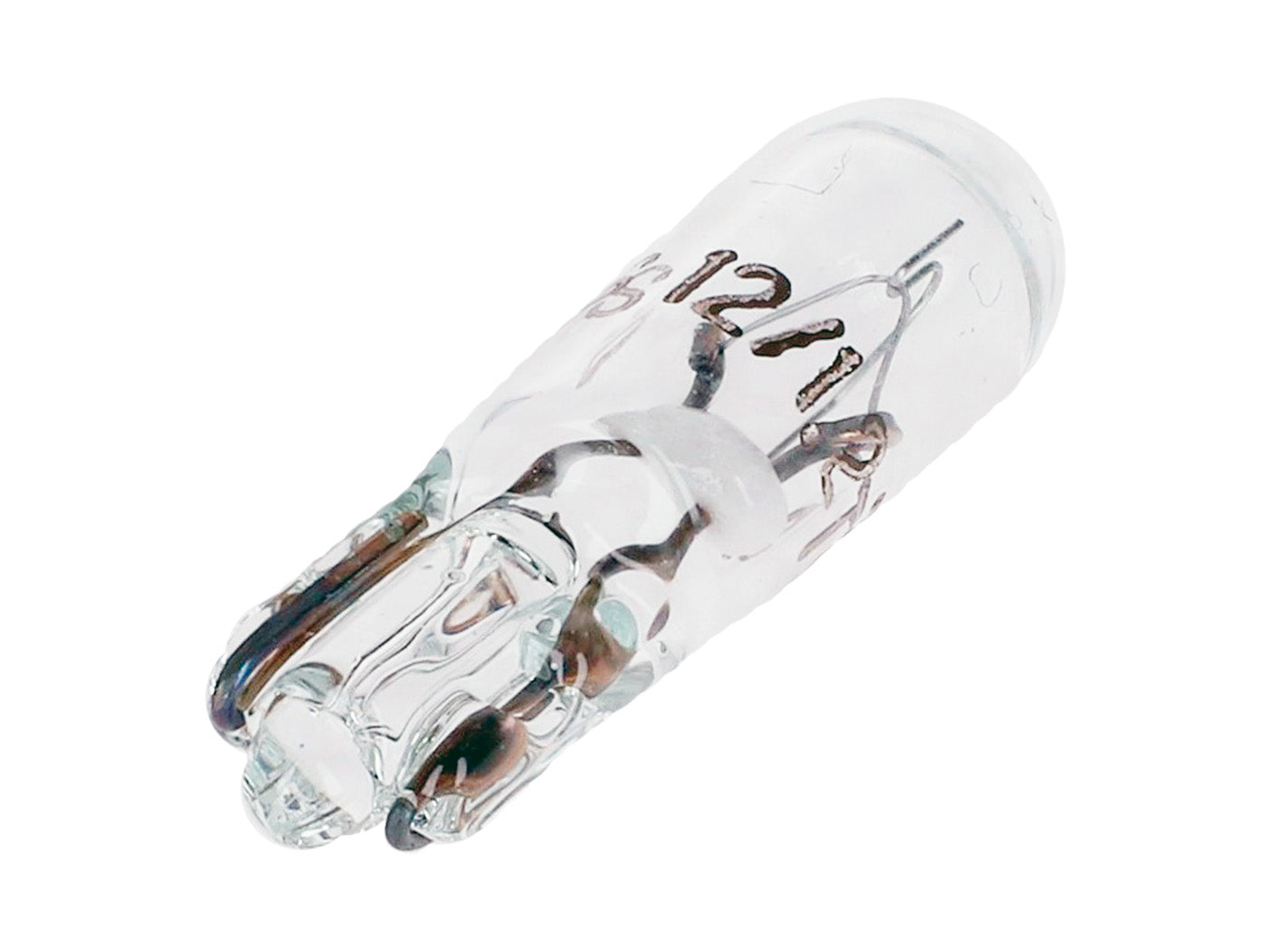 Bec T5 W2x4.6d 12V 1.2W transparent cu soclu de sticlă universal