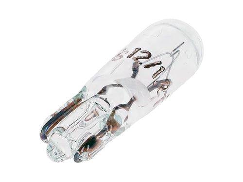 Bec T5 W2x4.6d 12V 1.2W transparent cu soclu de sticlă universal