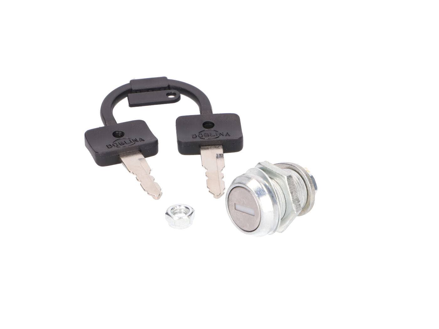 Încuietoare capac lateral / cutie scule culoare argintie pentru Simson S51, S53, S70, S83
