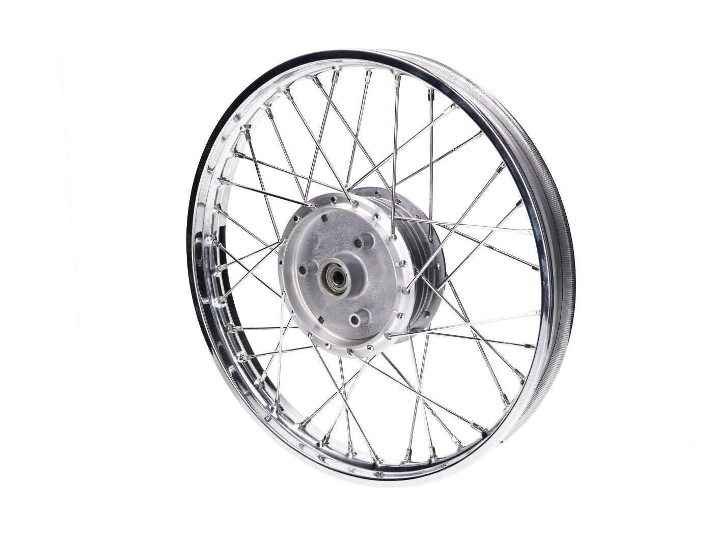 Roată cu spițe 101 Octane 1,60 x 16 inch oțel cromat pentru Simson KR51/1 Schwalbe, KR51/2, S51, S53, S70, S83