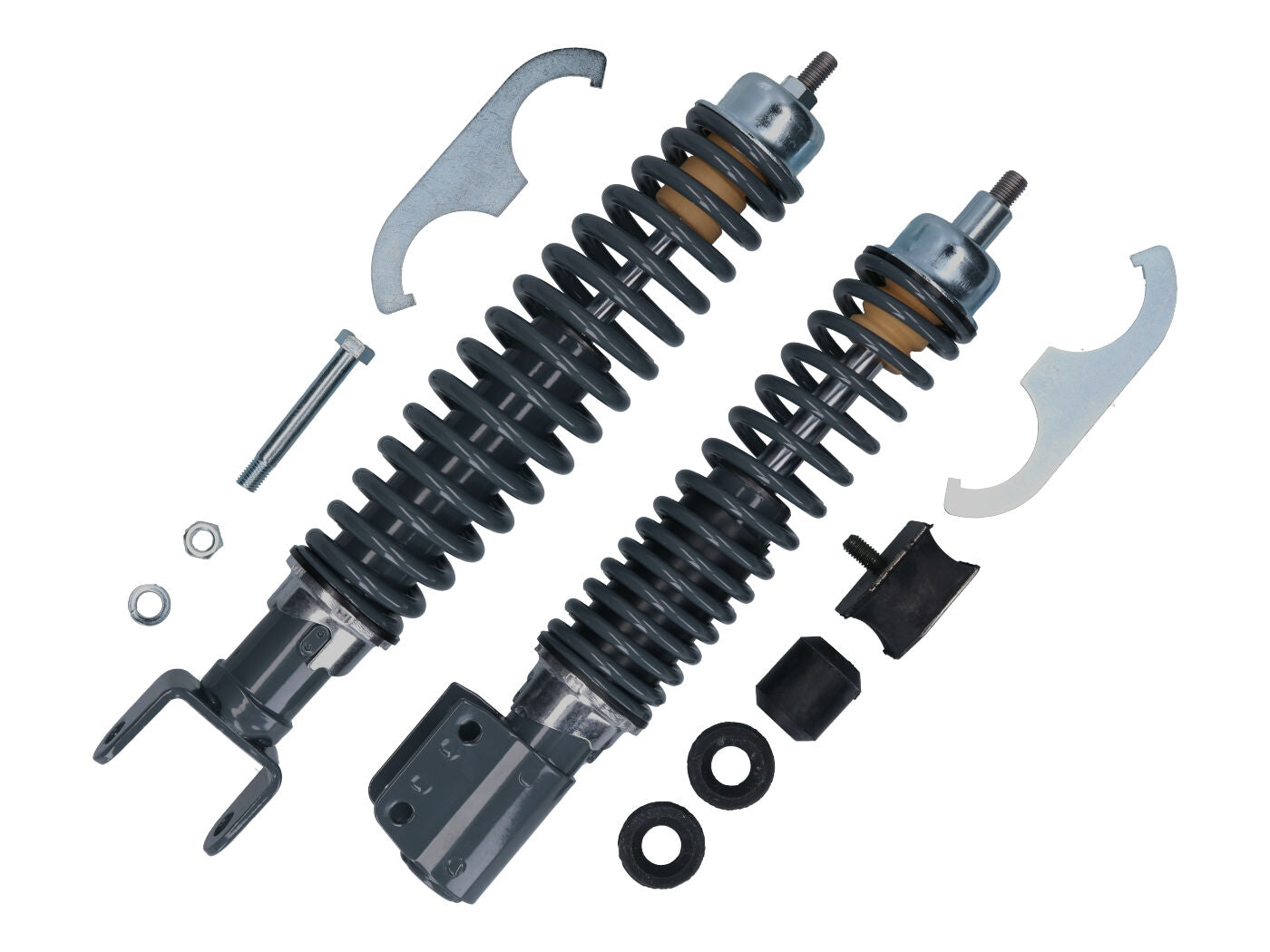 Kit amortizoare față + spate Carbone Sport RS reglabile negre pentru Vespa Classic PX 80ccm - 200ccm