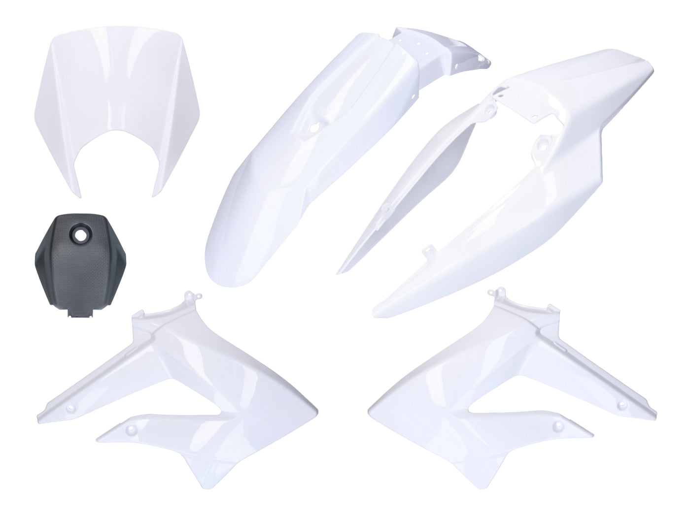 Kit carenaj complet 101 Octane alb pentru Derbi Senda, Gilera RCR, SMT și alte modele