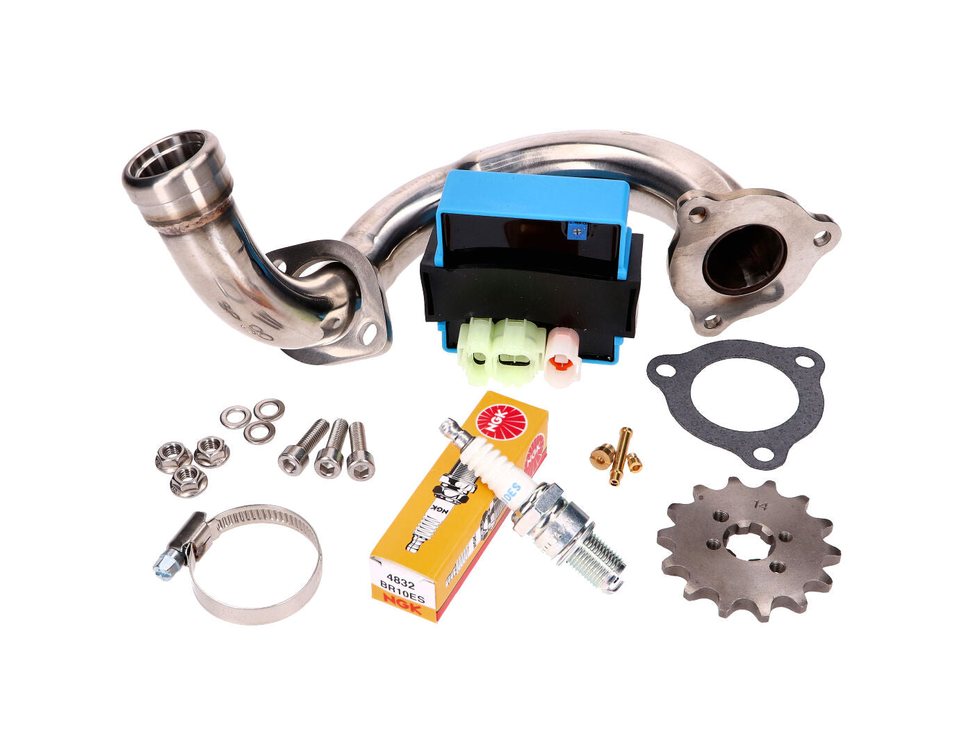 Kit dereglare CDI reglabil / colector inox 101 Octane pentru Derbi Senda, Aprilia RX, SX, Gilera RCR, SMT 2018- (Euro4)
