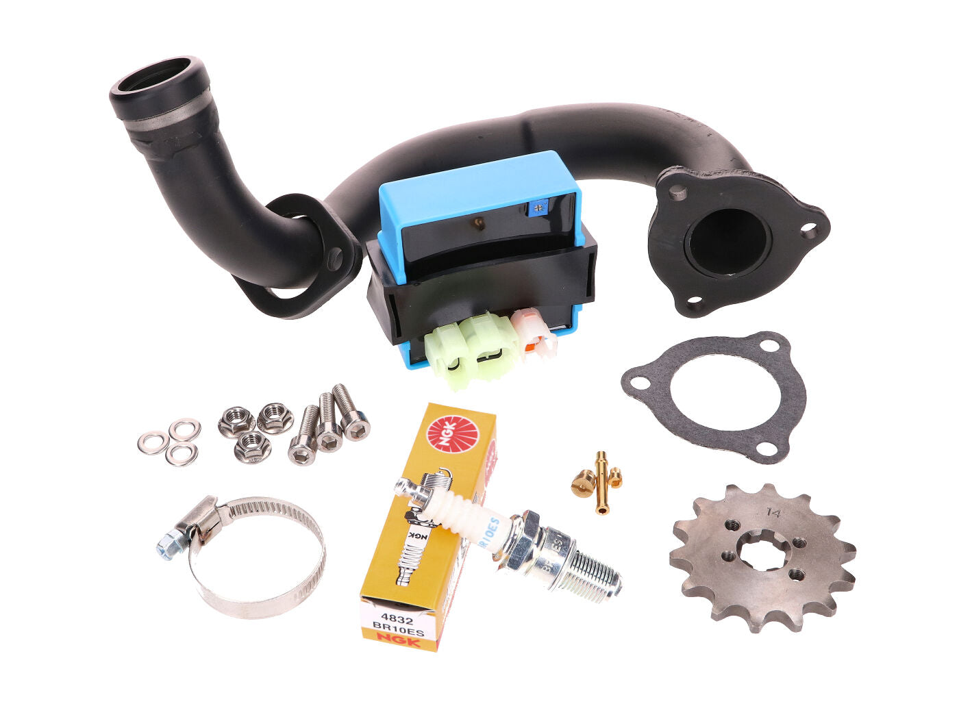 Kit de dereglare CDI reglabil 101 Octane cu colector negru pentru Derbi Senda, Aprilia RX 50, SX 50, Gilera RCR, SMT 2018- (Euro4)