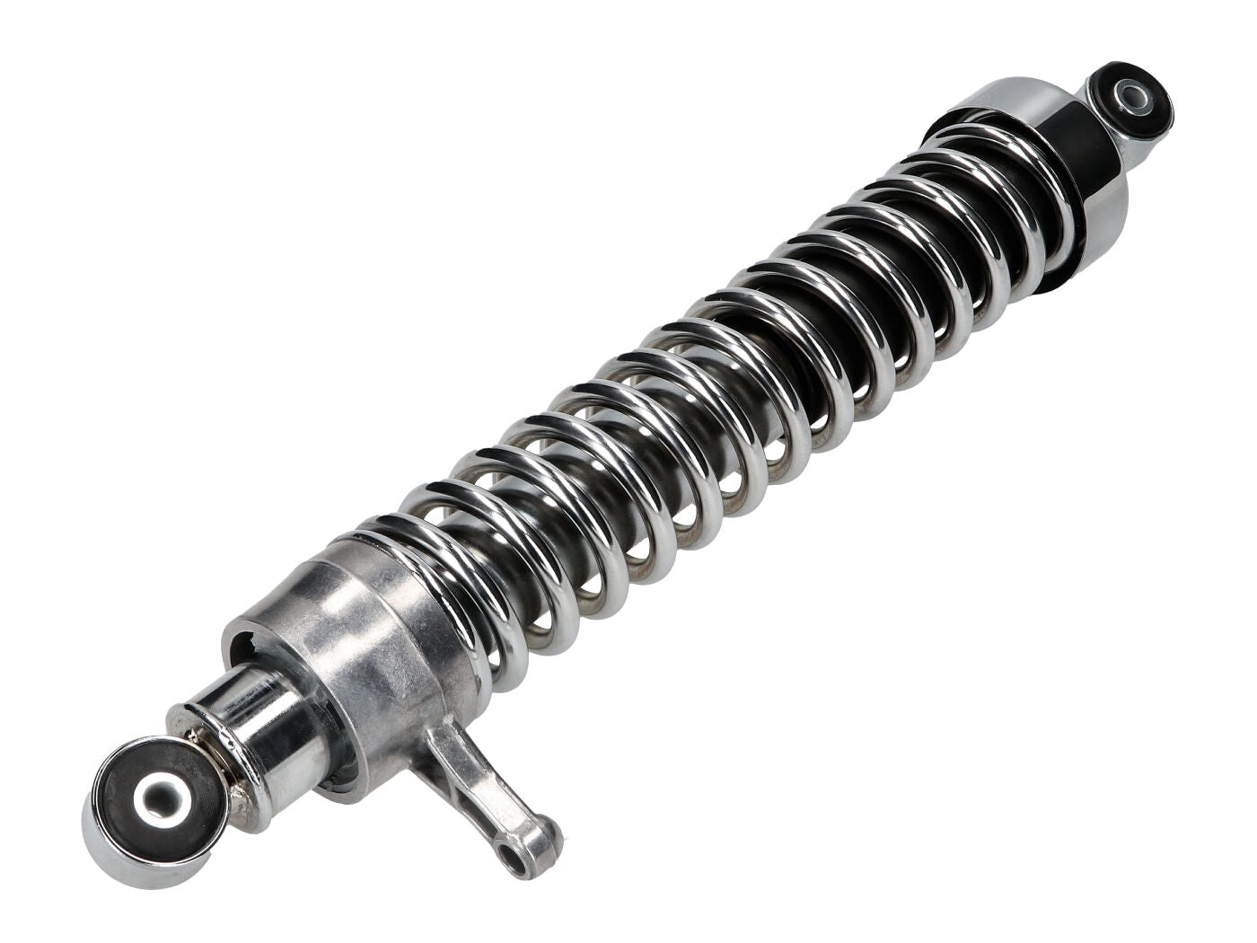 Amortizor Enduro spate stânga cu capac cromat (tip extins 2,5cm) pentru Simson S51, S53, S70, S83