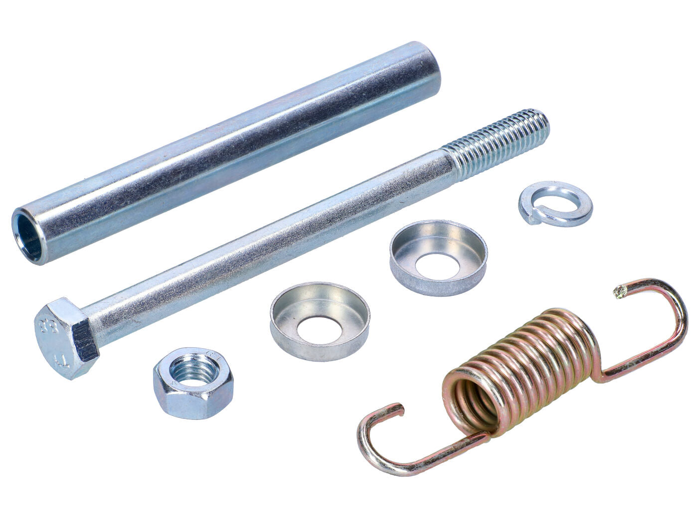 Set piese montaj pedală de frână spate (tub distanțier, arc, elemente normalizate) pentru Simson S51, S53, S70, S83